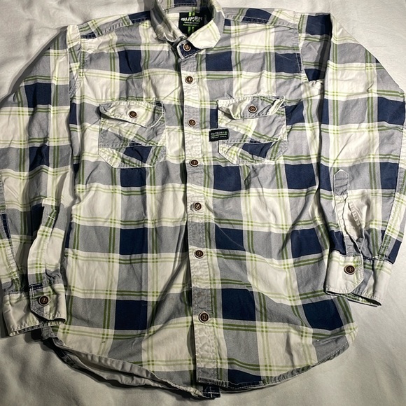 Superdry Premium Crew Women’s Button Down Plaid Shirt Size Medium - Picture 1 of 8
